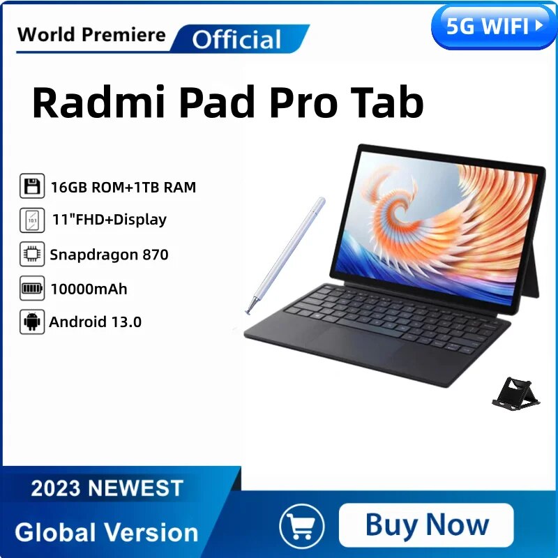 巡 870 CPU  Radmi Pad 6 Pro º PC, 11 ġ, 16GB + 1TB, 120Hz ȭ, 2560*3480, ȵ̵ 13 ,  SIM